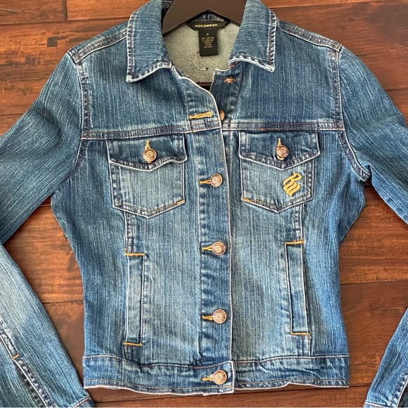 VINTAGE Rocawear Denim Jacket With Custom Beadwork - Picture 1 of 13